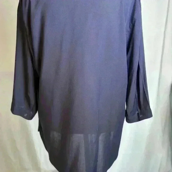 Dark Blue V-Neck Blouse (Size XL) - Picture 4 of 6